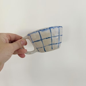 Handmade Ceramic Mug Coffee Mug Handmade Mug Ceramic Cup checked Mug