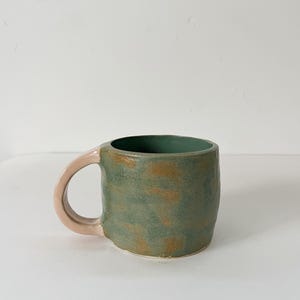 Ceramic Mug Coffee Cup Tea Cup Handmade Mug Green Pink Mug