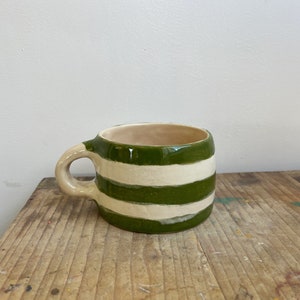 Handmade Ceramic Stoneware Striped Cup