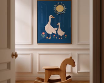 Mamma Goose Nursery Art: Vintage Farm Animal Print (Digital Download)