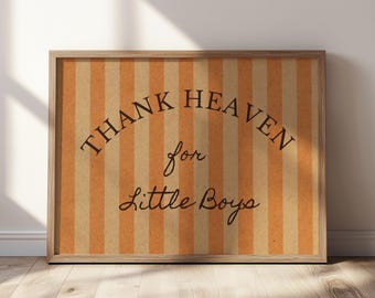 Lámina «Gracias al cielo por los niños pequeños» - Arte de pared vintage para habitación infantil (Descarga digital)