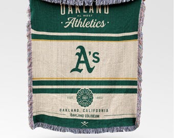 Manta tejida estilo vintage de los Oakland Athletics