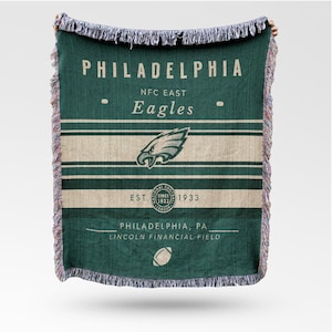 Philadelphia Eagles vävd filt i vintagestil