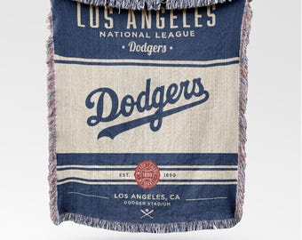 Manta tejida estilo vintage de Los Angeles Dodgers