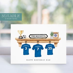 Cartão de aniversário de futebol – Camisas de futebol personalizadas - personalize com nome, número, idade, time de futebol