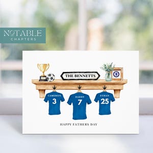 Carte de football pour la fête des pères : maillots de football personnalisés pour papa, grand-père ou beau-père