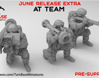 Turnbase Miniatures AT Team, NLAW, Javelin, M72, 15mm 20mm 28mm 32mm 35mm 40mm 54mm Modern Post Apocalyptic Zona Alfa Spectre Operations