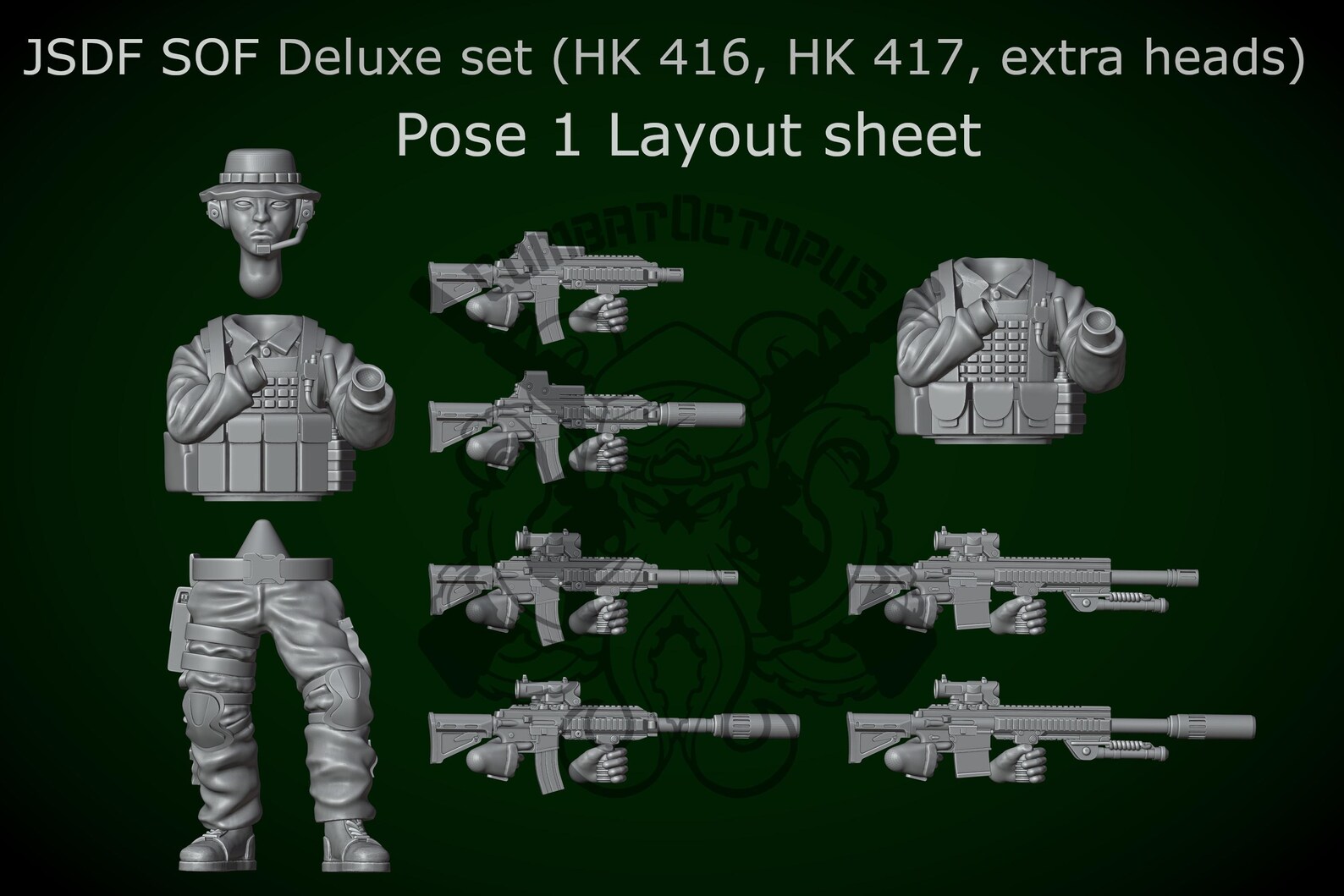 Combat Octopus, Modern Miniatures, JSDF Japanese Special Forces, Multi ...
