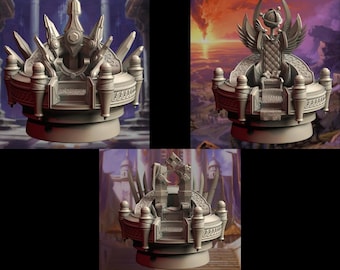 DM Stash Miniatures Tronos de Altos Elfos - Tronos de los Triarcas Leacianan, DnD, D&D, Dungeons and Dragons, RPG, TTRPG, Pathfinder, 32 mm