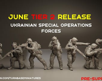 Modern Ukrainian Special Forces 7 Minifigures, 15mm 20mm 28mm 32mm 35mm 40mm 54mm Miniatures Post Apocalyptic Zona Alfa Fallout Wasteland
