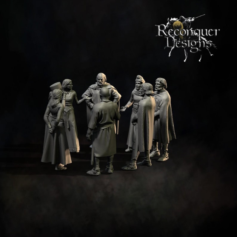 Reconquer Designs Miniatures Medieval Nobles Civilians Villager NPC Dnd ...