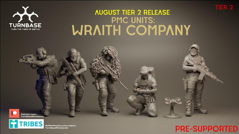 Turnbase Modern Miniatures Wraith Company, PMC, Mercenaries, 5 ...