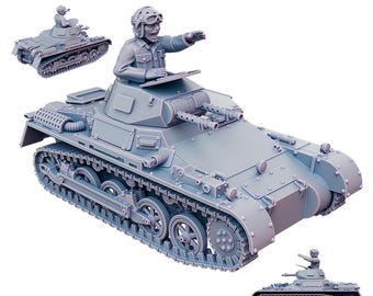 May include: A light gray resin miniature of a Chinese NRA light tank, Panzer 1, in 28mm scale. The tank features a commander figure in the turret with goggles, dual machine guns, and detailed tracks. Text includes Kyoushuneko Miniatures and Sept 2024.