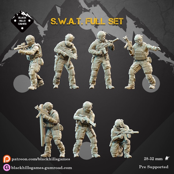 Black Hills Games, US SWAT Team Set, Police, Law Enforcement, X7