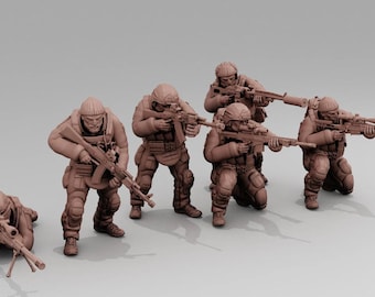 Russian PMC Mercenaries | TurnBase Minifigures, 15mm 20mm 28mm 32mm 54mm Modern Miniatures Post Apocalyptic Zona Alfa Fallout Wasteland RPG