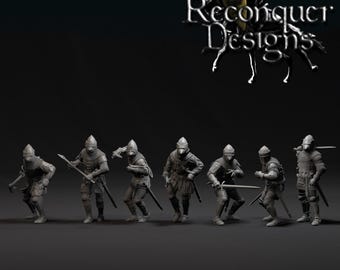 Reconquer Designs Miniatures Medieval Dismounted Late 14th Century Men at Arms