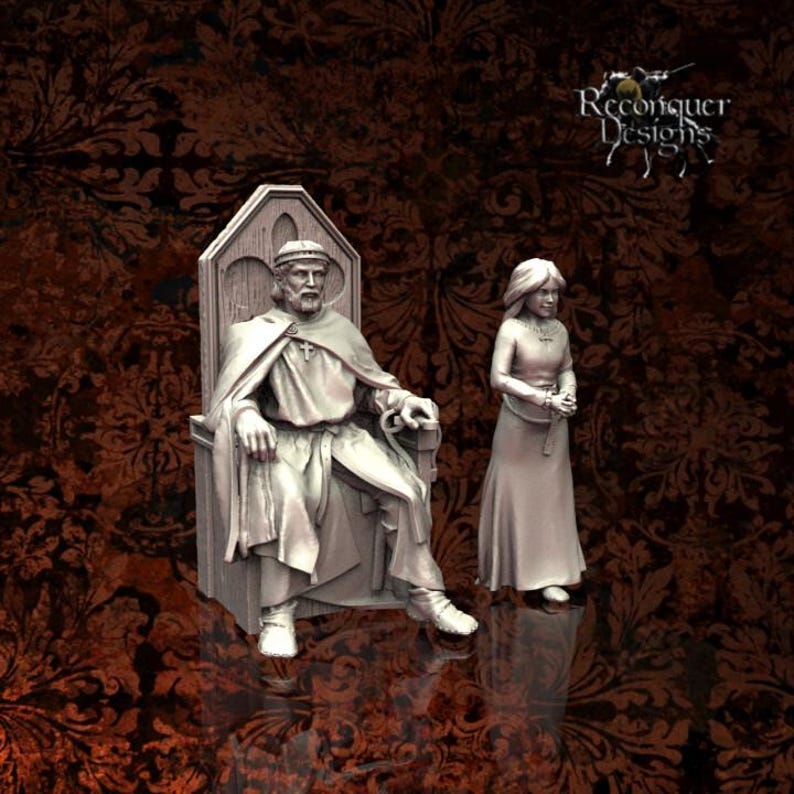 Reconquer Designs Miniatures Medieval King & Young Princess NPC Dnd 3D ...