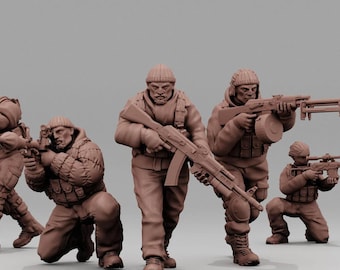 Eastern European Militia | TurnBase Minifigures, 15mm 20mm 28mm 32mm 54mm Modern Miniatures Post Apocalyptic Zona Alfa Fallout Wasteland RPG