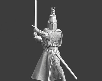 Miniaturas de las Cruzadas del Norte Caballero de infantería medieval El Sabueso Yelmo con cresta 28 mm +