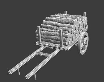 Northern Crusades Miniatures Medieval cart w firewood 28mm 32mm 35mm 40mm 54mm