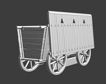 Miniaturas de las Cruzadas del Norte: Carro de guerra husita medieval de 28 mm, 32 mm, 40 mm y 54 mm (3D).