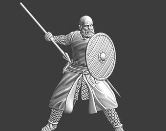 Miniaturas de las Cruzadas del Norte: Infantería medieval de escaramuzadores lanzadores de jabalina de 28 mm +