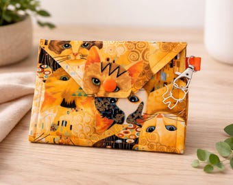 Handmade Cat Treat Pouch, Snap Closure Purse, Limited Edition, Orangies Cats