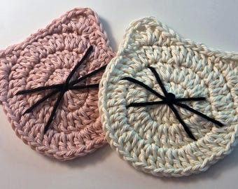 Kitty Mug Rug Crochet Pattern, Easy Beginner Cat Coaster, Digital Download