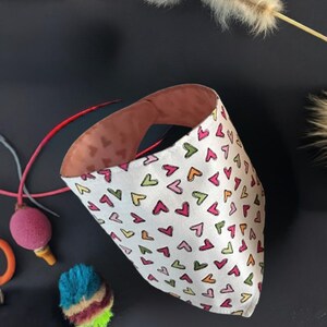 Mini Hearts Cat Bandana, cutsie cat bandana, kitty bandana, kitty neck scarf, pet bandana