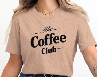 Camiseta divertida del Club del Café, camiseta estampada para amantes del café, camiseta para adictos a la cafeína, regalo para ella o para él, camiseta de café helado, camiseta informal de café.