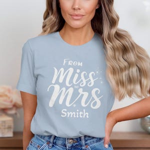 Personalized Bride Shirt Custom Last Name T-Shirt Bridal Shower Gift Future Mrs Tee Wedding Day Shirt Engagement Gift for Bride