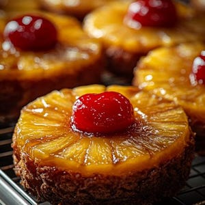 Mini Pineapple Upside-Down Cakes Recipe PDF | Best Easy Dessert Recipe for Moist, Sweet Mini Cakes