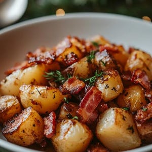 Roasted Bacon & Herb Potatoes Recipe Printable PDF – Easy, Delicious Side Dish with Seasoning Tips