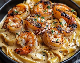 BEST RECIPE For Shrimp Alfredo Pasta Recipe PDF | Creamy Garlic Fettuccine | Date Night Dinner | Digital Download