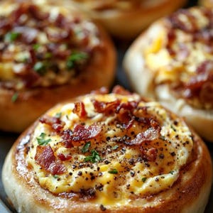 Breakfast Egg Bacon Cheese Bread Rolls Recipe PDF – Easy, Delicious Homemade Breakfast Idea & Baking Instructions