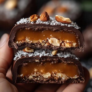 BEST RECIPE For Chocolate Caramel Nut Truffle  PDF | Homemade Coconut-Coated Candy Bites Instant Download | family recipe | party recipe