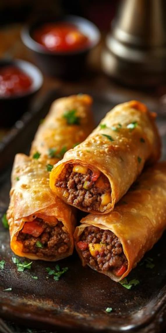 roll wrappers salmon cheesesteak egg rolls