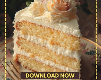Vintage Vanille Schicht Kuchen Rezept: Elegante Blütenbuttercreme (PDF)