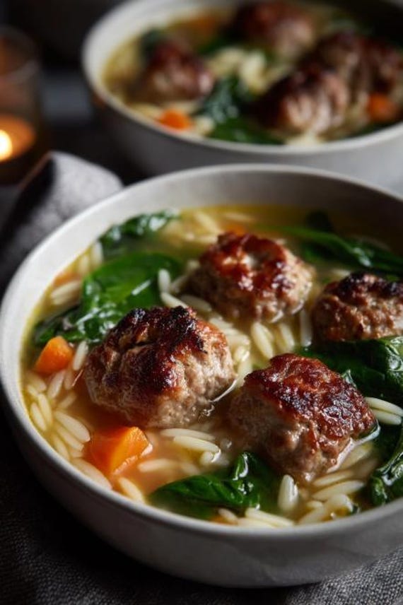 Italian Orzo Meatball Soup Recipe: Hearty Comfort Food (PDF