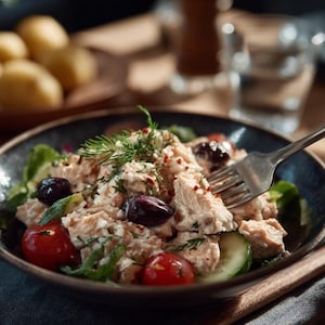 Mediterranean Chicken Salad Recipe PDF | Healthy High-Protein Meal | Creamy, Fresh, & Easy | Instant Download