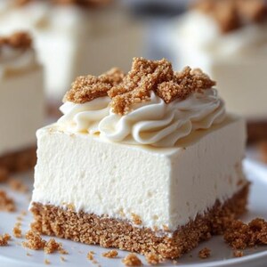 No-Bake Biscoff Cheesecake Bars Recipe PDF | Easy Dessert Recipe, Creamy No Oven Cheesecake, Sweet Biscoff Treat