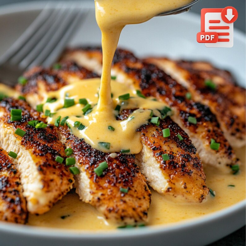 Parmesan Crusted Chicken Recipe: Creamy Garlic Sauce (instant PDF ...