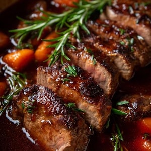 Braised Beef in Red Wine Sauce – Printable Dinner Recipe PDF | Gourmet Yet Easy Comfort Meal | A5 Format Digital Download