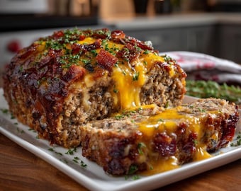 BBQ Glazed Cheese-Stuffed Meatloaf Recipe (Printable PDF)