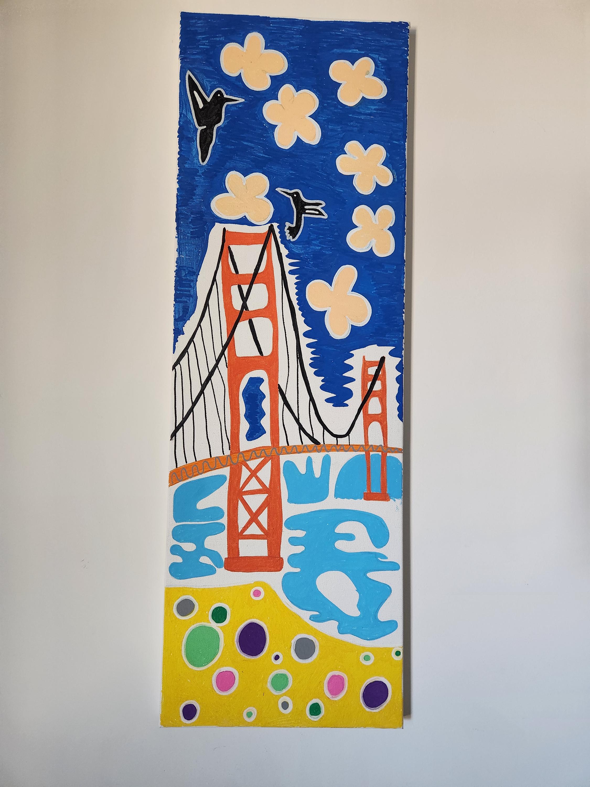 ゴールデン 絵画 キャンバス POSCA 20cm×20cm