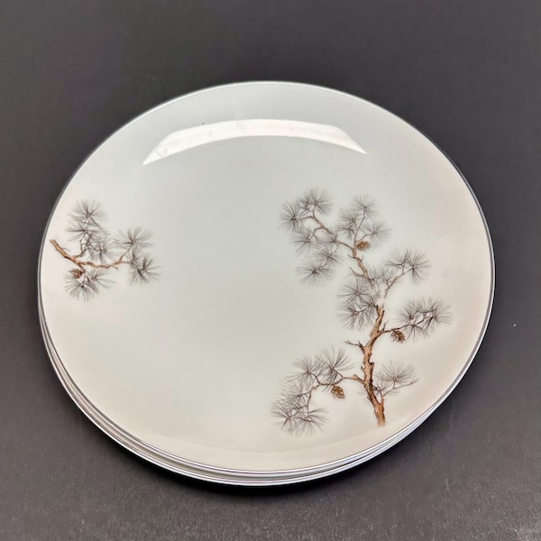 Vintage Pinedale Golden Pine Brot Teller - Fashion Manor Fine China - 2er Set