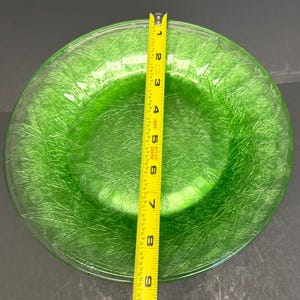 Vajilla de cristal Jeannette con estampado floral vintage (flor de Pascua) - Uranio verde Dinner Plate 9"