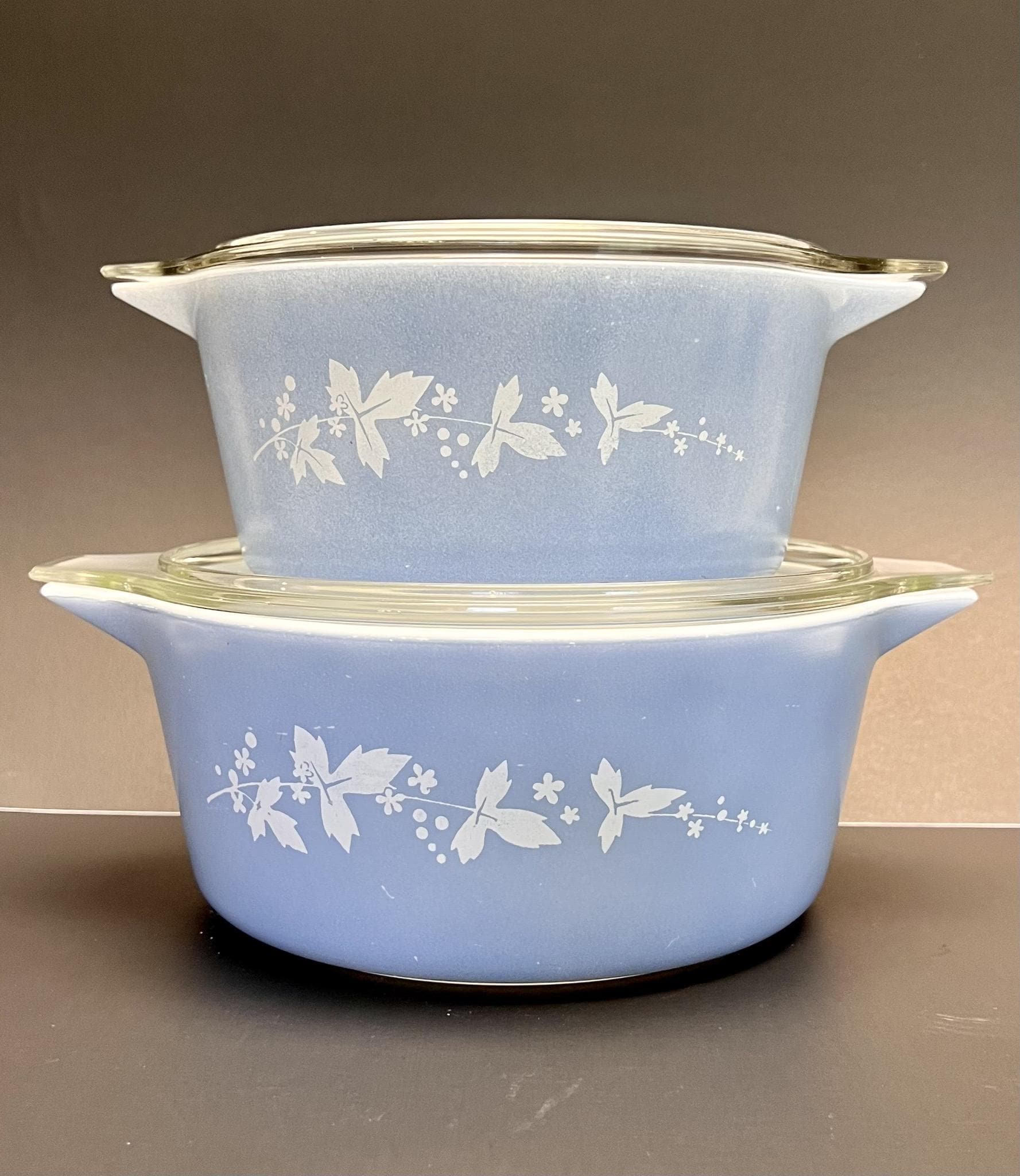 Pyrex Jaj Vintage Blue Hawthorne Casserole Dishes - Etsy