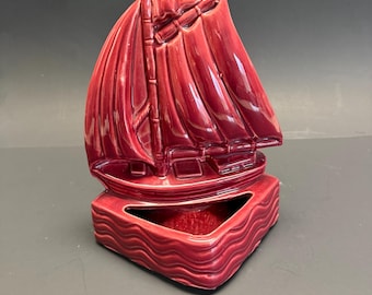 USA Pottery Sailboat Combo Tv Lamp & Planter