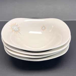 Vintage Ben Seibel Impromptu Iroquois China Stellar Pattern Soup Bowls set of 4